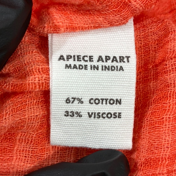 APIECE APART Los Altos Ruffled Cotton Voile Blouse Orange Small Cottage Core - Picture 6 of 12